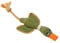 House of Paws Extra Large Khaki Duck, Cotton Canvas Thrower Dog Toy with Rope and Squeaker