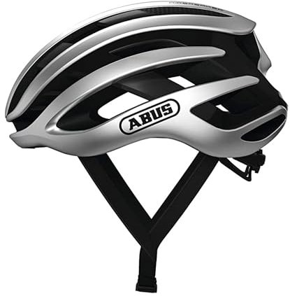 ABUS Rennradhelm AirBreaker - High-End Fahrradhelm für den professionellen Radsport - für Damen und Herren - Silber, Größe L