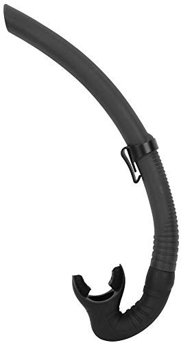 Qiterr Wet Folding Silikon Tauchen Schnorchelschlauch Schwimmen Kit Schnorchelausrüstung zum Schwimmen Surfen Tauchen(Schwarz ohne Ventil)