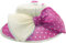 Chapeau Capeline Mariage Ceremonie Gros Noeud Plume Pois Rose Fushia