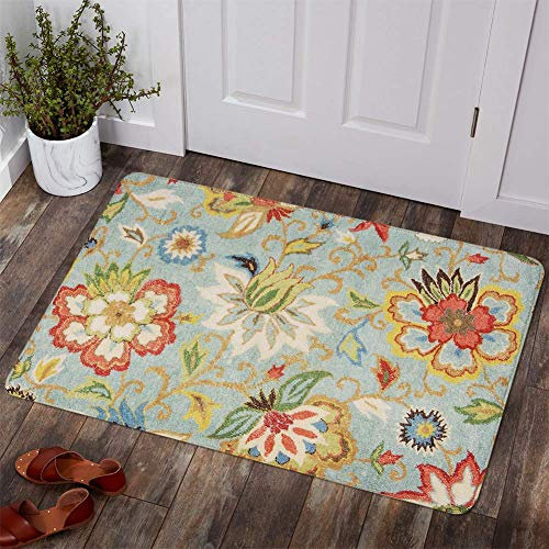 Lahome Collection Moderner Teppich mit Blumenmuster, 60 x 90 cm, rutschfest, farbenfroh, Vintage-Teppich, Akzent, Used-Look, Teppich für Wohnzimmer, Schlafzimmer, Dekoration (60 x 70 cm, Paisley)