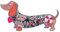 DUOWEI Broche en forme de teckel en émail floral mignon pour femmes et filles, M, Zinc, Strass