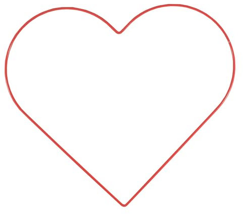 Vaessen Creative 11023-004 Metallring Ø 25 cm x 3 mm Herz Rot Drahtkreis und Deko Kranz aus Metall für TrockenblumenKranz, Makramee, Traumfänger, Mobile Basteln und Wanddeko, 27,8 x 27,7 x 0,7 cm