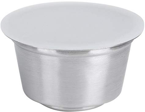 Omabeta Taza de cápsula de café Recargable Reutilizable de Acero Inoxidable Apta para cafetera Juego de cápsulas de café para Taza de Filtro para cafetera(Blanco)