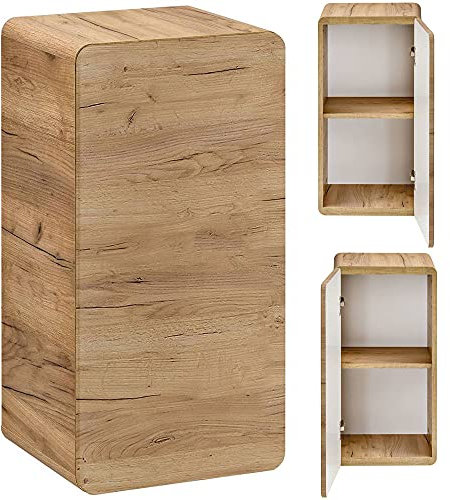 Lomadox Badezimmer Unterschrank hängend, Wotan Eiche Nb. Nb., 1-türig, B/H/T ca. 35/68/32 cm