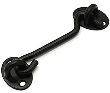 ExcInter Door Hold Open Black 4 inch Stainless Steel Cabin Hook Heavy Duty and Eye Latch Lock Shed Gate Door Chrome Cabin Hook