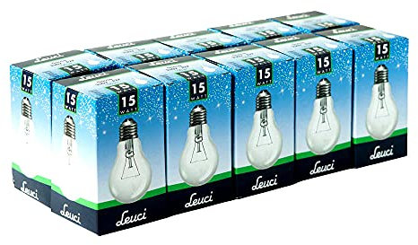 Leuci 10 x Glühbirne Birnenform A60 15W E27 klar Glühlampe Glühbirnen Glühlampen warmweiß dimmbar (15 Watt)