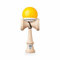 KROM Kendama POP LOL Gelb - aus zertifiziertem Buchenholz - Hohe Holzqualität - Für Anfänger und Profis - Pack : Ersatzschnur + Stickers
