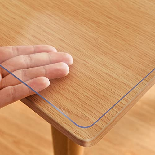 VeeCano Nappe de protection en plastique transparent de 96,5 x 198,1 cm, nappe de table en vinyle transparent, tapis de table de bureau, tapis de bureau imperméable, rouleau de protection de dessus de