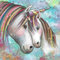 Meecaa Kreuzstich-Set, 11-fädig, geprägt, buntes Einhorn-Tierjunges, Stickset mit Zubehör, vorgedruckt (36 x 36 cm) (Einhorn 1)