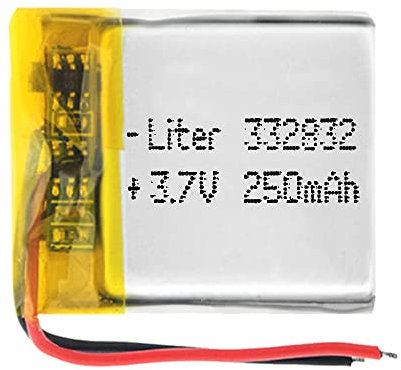 Batterie 332832 LiPo 3.7V 250mAh 0.925Wh 1S 5C Liter Energy Battery pour l'électronique Rechargeable Téléphone Portable Smartwatch GPS - Ne Convient Pas à la Radiocommande 34x28x4mm (250mAh|332832)