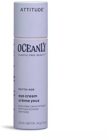 ATTITUDE Oceanly Eye Cream Stick, EWG Verified, Plastic-free, Plant and Mineral-Based Ingredients, Vegan Skin Care Products, PHYTO AGE, Unscented, 8.5 grams