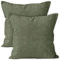 Encasa XO Chenille Kissenbezüge Set von 2 | Moss - (20x20) (50x50 cm) | Dekorative Akzent Quadratische Wurfkissenbezüge Für Couch, Heimdekoration, Sofa