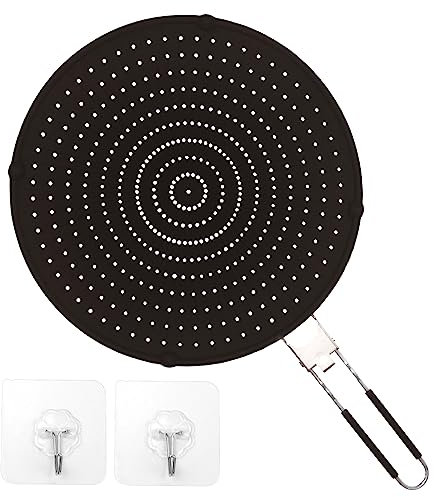 ZAKAZAKA Silikon Spritzschutz für Bratpfanne, 32CM Mehrzweck-Spritzschutz Pfannen, Multi-Use Fettspritzschutz, Lebensmittelsicher & hitzebeständige Universal Pfannenabdeckung