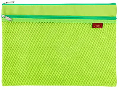 1 x A4-Netztasche mit Reißverschluss, Ordner-Brieftaschen, Reißverschluss, Oxford-Stoff, transparent, doppellagiges Raster, Dokumentenaufbewahrung, Quittungen, Organizer für Büro, Zuhause, Schulbedarf