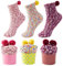 JARSEEN 3Box Kuschelsocken Weiche Bequeme Warme Flauschige Haussocken für Damen Mädchen Weihnachtssocken Valentinstag Geschen (EU 36-42, Rosa,Gelb,Lila)