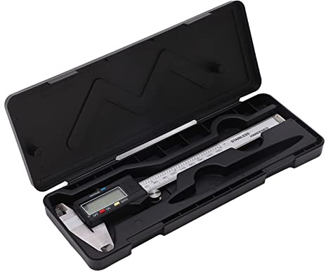 Edelstahl-Messschieber, Digitalanzeige, Messschieber, Edelstahl, LCD, Elektronisches Messlineal mit Batterie, 0–150 Mm