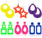 PHOGARY 80er Jahre Ohrringe - 6 Paare Acryl Doppel Neon Hängend für Damen, 70er 80er Neon Schmuck Party Kostümzubehör für Kinder Mädchen BFF Geschenke