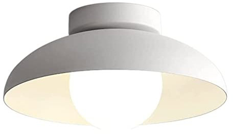 Deckenlampe Japanische Wabi-Sabi Wind White Deckenleuchte Runde Deckenleuchte aus Schmiedeeisen Milchweißer Glaslampenschirm in der Nähe der Deckenleuchte for Garderobengangkorridor ( Color : White )