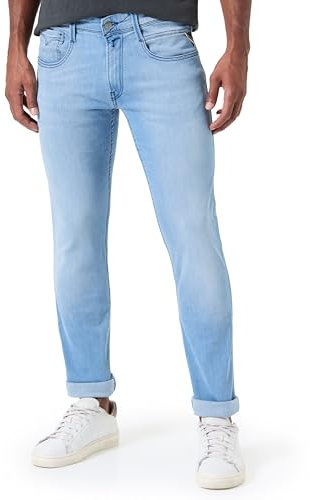 Replay Herren Jeans Anbass Slim-Fit mit Power Stretch, Blau (Light Blue 010-1), 32W / 34L