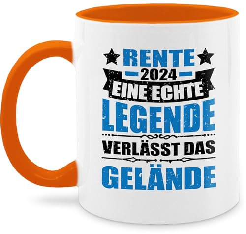 Tasse Tassen 325ml - Rentner - Rente 2025 eine echte Legende verlässt das Gelände - 325 ml - Orange - geschenke zum ruhestand männer geschenk für renteneintritt retirement 2023 kaffeetasse