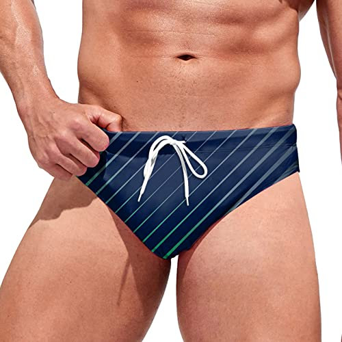 Brief Slip da Bagno Uomo Sexy Mare Piscina Triangolare Aderente Spiaggia Slip Triangolo Sportivi Vita Basse da Nuoto Brief da Bagno Corti Costumi da Bagno Coulisse