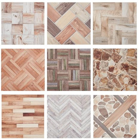 GOMAKERER 18 Sheets 9 Styles Dollhouse Wallpapers, Self Adhesive Dollhouse Wallpaper Flooring PVC Waterproof Mini Stickers Mini Dollhouse Accessories for DIY Crafting House Models