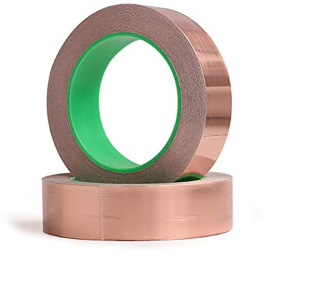 NVVVNX 2 stücke von 20m 3mm-15mm Doppelführung reines Kupferfolienband leitender Klebstoff Einseitiger Schutzbandschweißkleber(10mm)