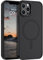 YINLAI for iPhone 12 Magnetic Case iPhone 12 Pro Case [Compatible with Magsafe] Carbon Fiber Support Wireless Charging Slim Full Shockproof Phone Case for iPhone 12/iPhone 12 Pro 6.1, Black