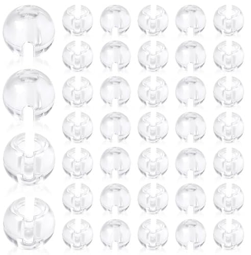 Amosfun 40 StüCk Transparente Perlenkettenstopper FüR Rollos Crimpstopper Ersatzteile FüR Vertikale Jalousien Vorhangperlen Kettenstopp-Schnalle Einfache Montage Sicherer Halt