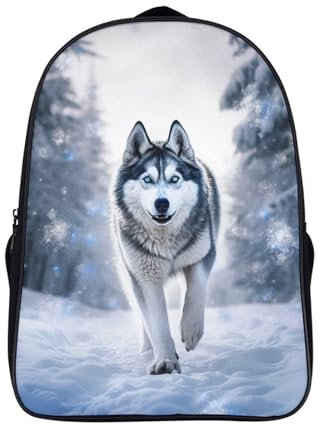 UFAZEHDNS Husky Kinderrucksäcke Grundschule Schultasche Schulrucksack Für Mädchen Jungen Cartoon Schulranzen Für Grundschüler 40x28x16cm