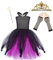 MNSWR Accessoires Mädchen Shaggy Kleid Kinder Halloween Cosplay Dress Up Meer Hexe Kostüm Mädchen Mit Bluse (Purple, 5-6 Years)