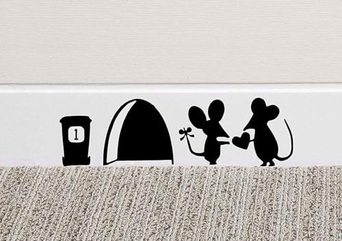 Mouse Couple Love Heart Home Wall Art Sticker Vinyl Decal Stickers for Home Skirting Board