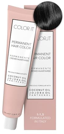 COLOR.IT by BM - Permanente Haarfarbe in Salonqualität, 100ml (1.0 Schwarz, 1er Pack)