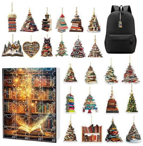 Adventskalender zum Dekorieren von Büchern, 24 Tage Countdown-Kalender für Kinder und Erwachsene