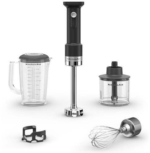 KitchenAid Go KHBRV05BM - Frullatore a immersione senza fili con accessori - batteria venduta separatamente