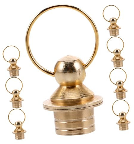 CRAFTHROU Sturdy 8pcs Brass Gourd Covers Leakproof Copper Bottle Caps Handmade Decorative Covers for Craft Projects