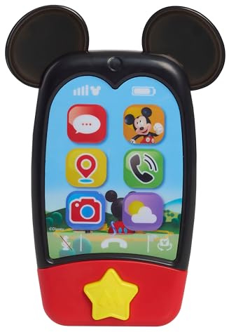 Disney Jr. Micky Maus Clubhaus 15 cm Handy mit Licht und Sound, Rollenspiel-Telefon für Kinder, Reisespielzeug für Kinder ab 3 Jahren von Just Play