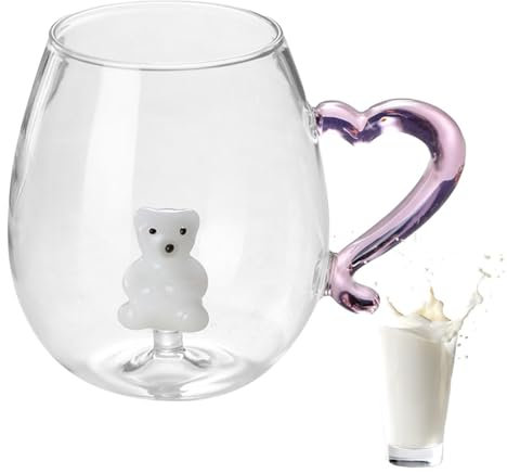 Bicchiere Di Vetro Con Animale Dentro, 400 Ml, Figure Soffiate In Bocca In Un Bicchiere Di Natale, Bicchieri Di Vetro Robusti Per Acqua, Vino, Latte, Bevande, Regalo Di Natale Unico