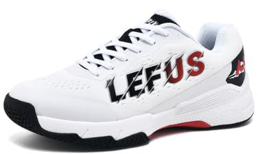 tennisschuhe herren teppich rutschfest Hallenschuhe Atmungsaktiv Badminton Schuhe Bequemen Fitnessschuhe 36-46EU damen Sportschuhe (Weiß Rot, Erwachsene, 44, Numerisch, EU Schuhgrößensystem, M)