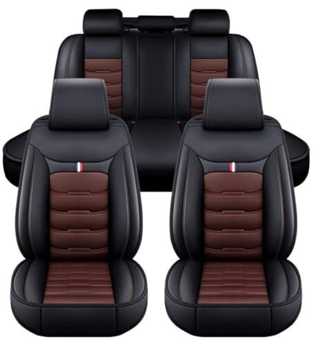 Auto Sitzbezüge für VW Polo New Polo GTI Plus TSI Cross Fresh, 5-Sitze Leder AutositzbezüGe, Sitzbezug Auto Vordersitze Rückbank Wasserdicht Sitzschoner,D