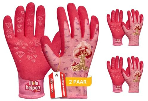 GEBOL Little Helpers Arbeitshandschuhe, 2 Paar, Gr. 4, atmungsaktiv, Kinder