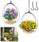Ruaizel 2Pcs Hanging Planter for Indoor Plants, Hanging Plant Holder with Wood Base, Plant Hanger for Window Wall Celling Decor (Black with wood)