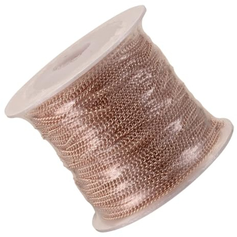 TOPBATHY Kupferkette Roségold DIY Schmuck Basteln Zubehör für Halsketten Armbänder Handgefertigte Gliederkette mit Langlebiger Beschichtung und Glatter Oberfläche