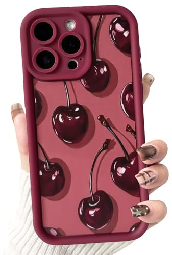 Lovmooful for iPhone 14 Pro Case Cute Cherry-Red Cherry | Aesthetic,Fruit Pattern Design,for Girls Women Girly,Soft TPU Cover,Shockproof Protective