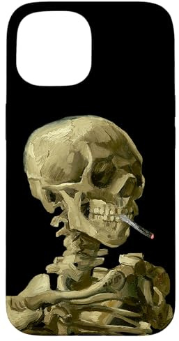 Hülle für iPhone 15 Vincent Van Gogh Skull Smoking Zigarette Skelett künstlerisch