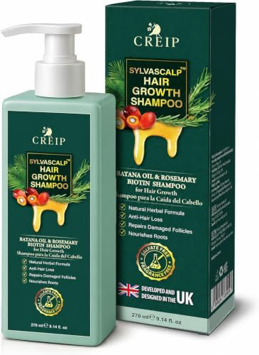 Rosemary & Batana Oil Hair Growth Shampoo: Hair Loss Shampoo for Men and Women with Biotin Sulfate & Fragrance-Free Thickening 10fl oz