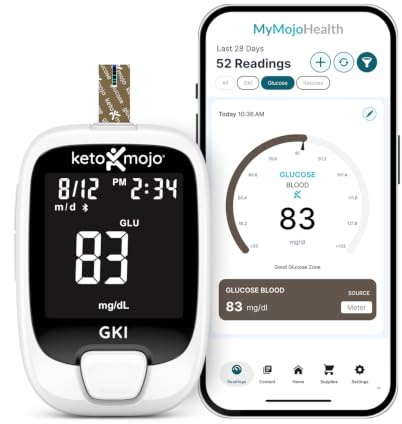Keto-Mojo GKI Blood Glucose Monitor, 70 Strips, Diabetes