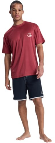 Quiksilver 2026 DNA Surf Tee für Herren, kurzärmelig, Rash-Weste – Burnt Russet