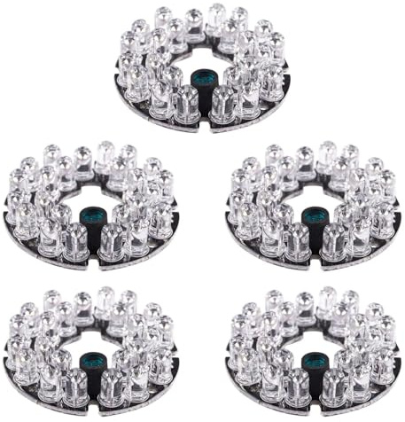 Buhdjfnke 5X Caméra CCTV 10Mil 90 Degrés Rouge 5Mm 24 LED Ampoule IR Panneau de Lampe Infrarouge